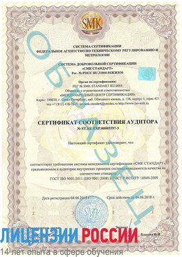 Образец сертификата соответствия аудитора №ST.RU.EXP.00005397-3 Красновишерск Сертификат ISO/TS 16949